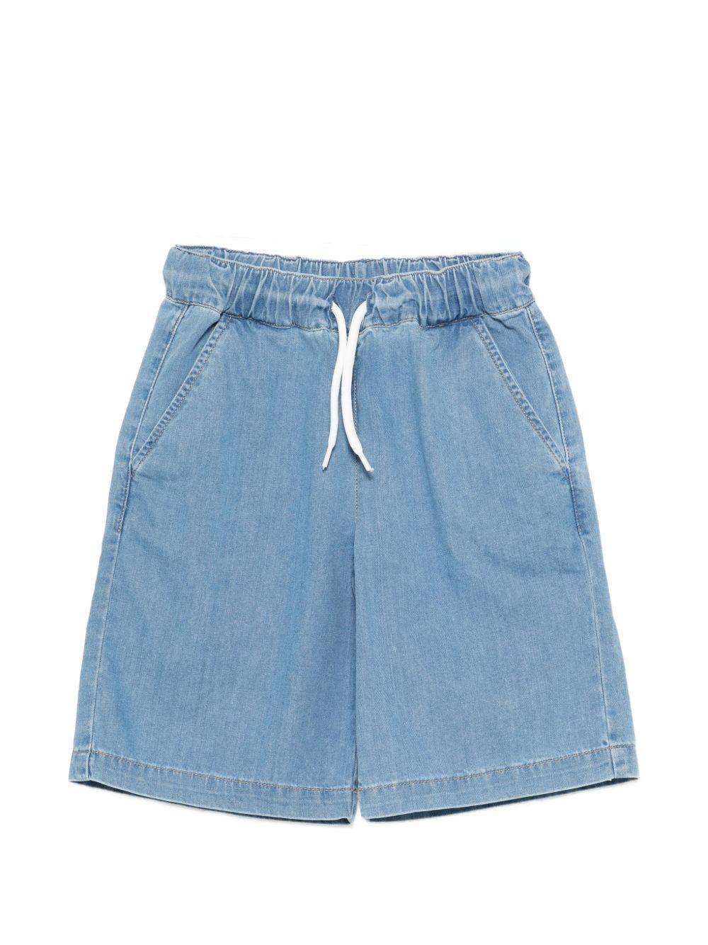 Shorts per bambino John Richmond Junior in denim con applicazione logo sul retro RBP26062BE DENIM BLUE LIGHT JOHN RICHMOND KIDS 