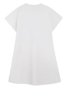 Abito per bambina Kenzo Kids bianco con dettaglio logo sul davanti K61794 117 KENZO KIDS 