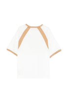 T-shirt per bambino Dolce & Gabbana Kids bianca con inserti beige L4JTJM G7PRH W0111 DOLCE & GABBANA KIDS 