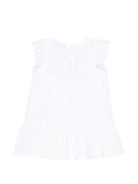 Abito per neonata Moschino Kids bianco con ricamo Teddy Bear sul davanti MDV0D6LLA10 10101 MOSCHINO KIDS 