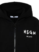 Felpa per bambino MSGM Kids nera con cappuccio S6MSJUZH065 110 MSGM KIDS 