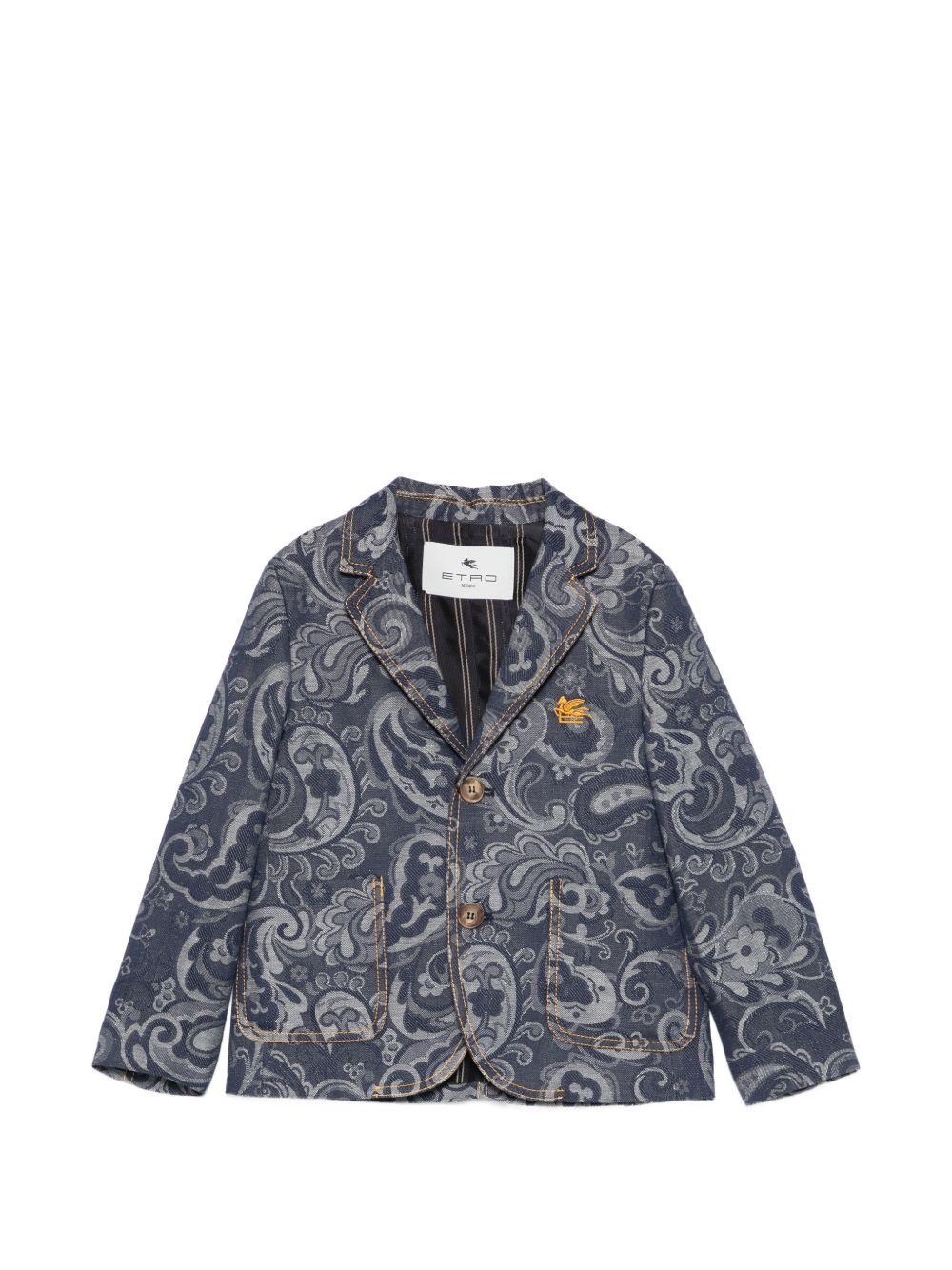 Blazer per bambino Etro Kids blu con stampa Paisley GY2P04 I0308 620 ETRO KIDS 