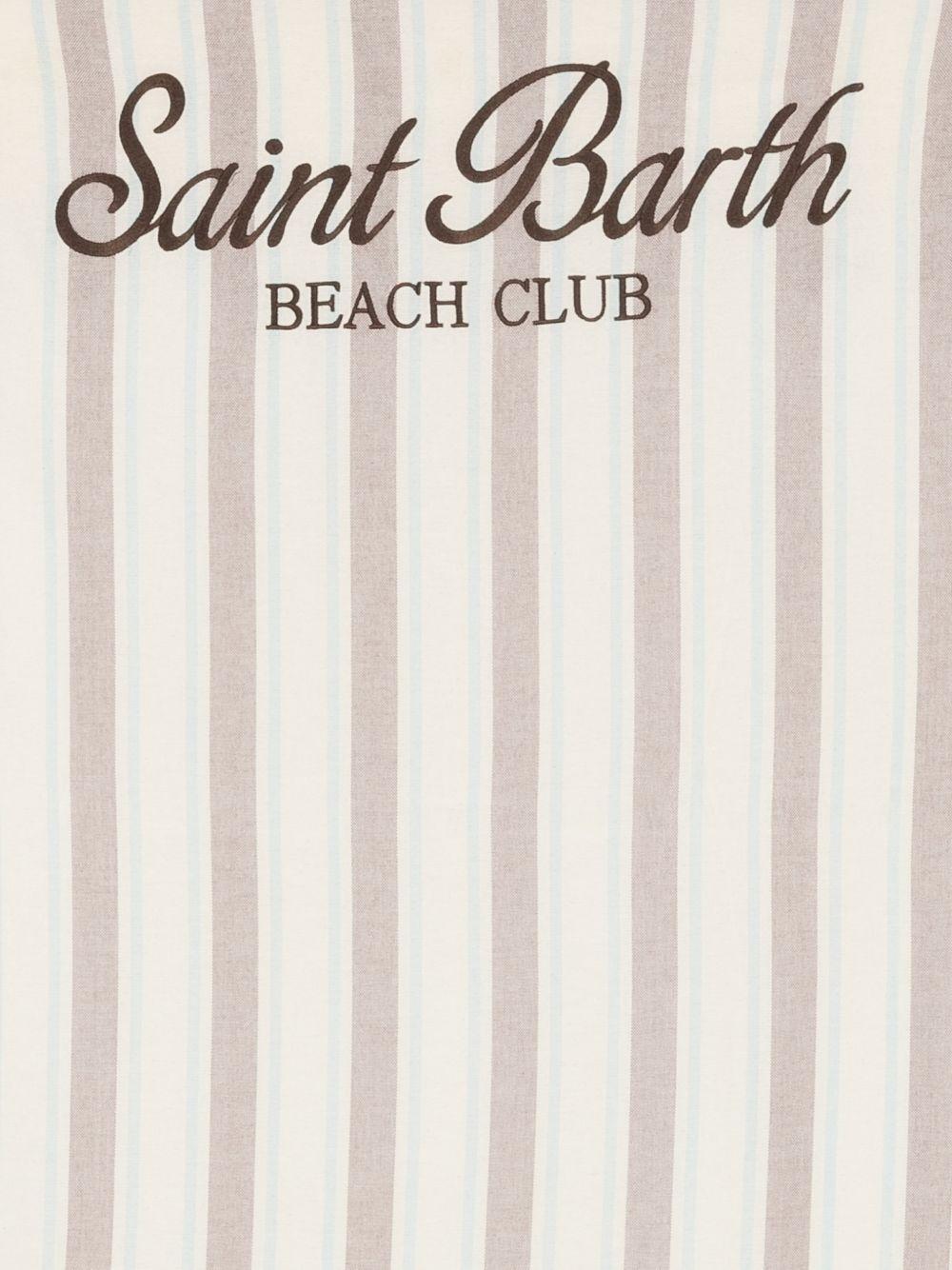 Telo mare MC2 Saint Barth beige con motivo a righe FOUL002 02597L MC2 ST. BARTH KIDS 