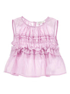 Blusa per bambina Monnalisa rosa con dettagli con ruches 17G301 7105 0090 MONNALISA KIDS 