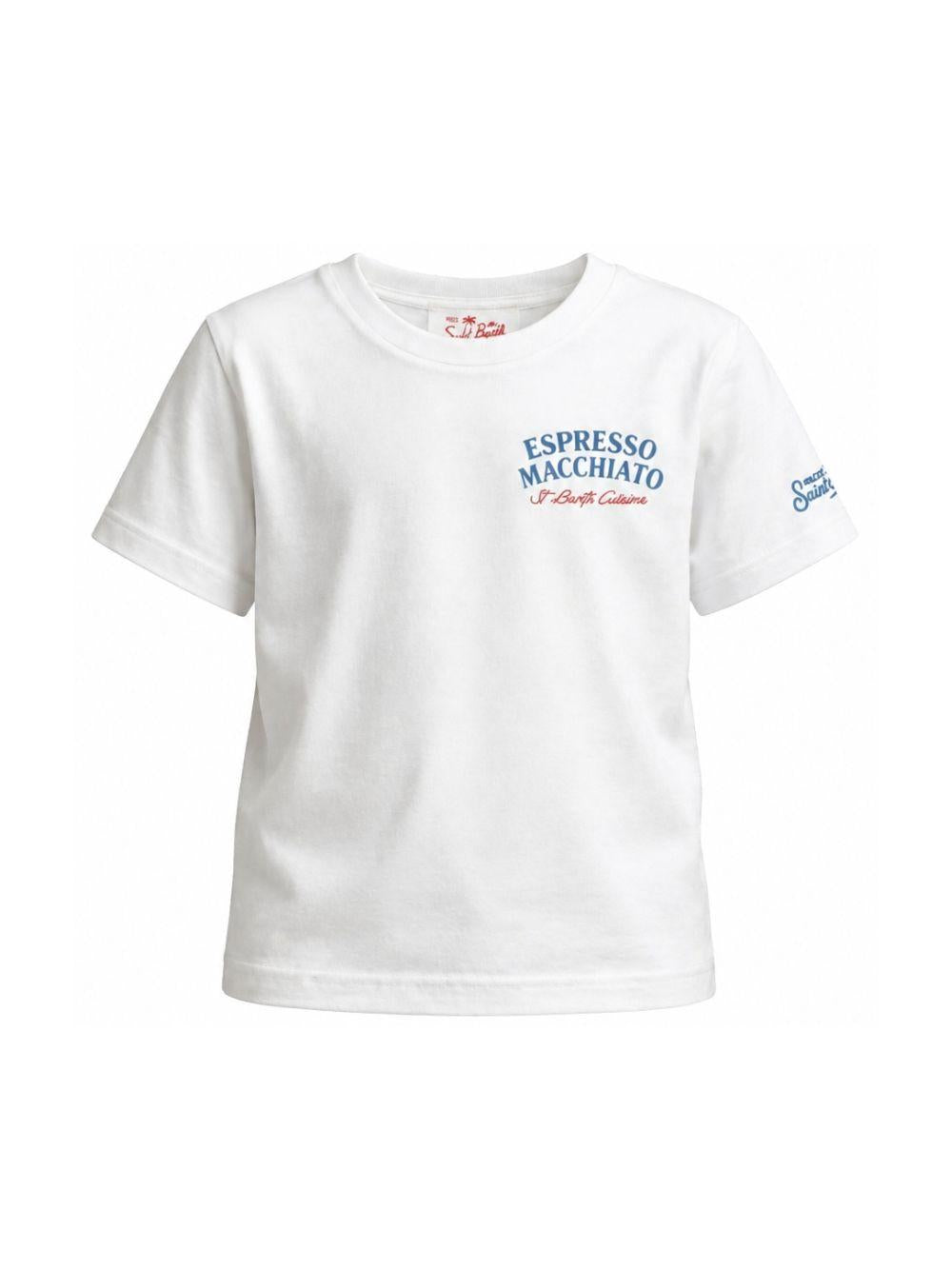 T-shirt per bambino MC2 Saint Barth Kids bianca con scollo rotondo PRL0001 02005L MC2 ST. BARTH KIDS 