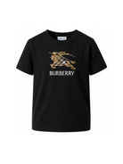 T-shirt per bambino Burberry Kids nera con stampa grafica sul davanti 8117292 A1189 BURBERRY KIDS 