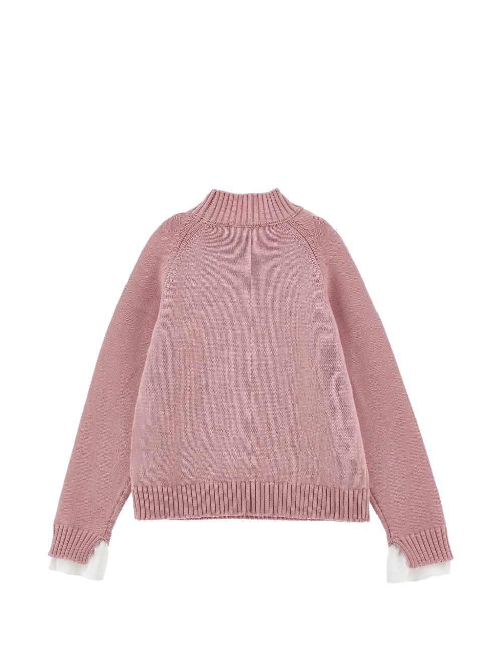 Maglione per bambina Monnalisa Kids rosa con design lavorato a maglia 17H601 8060 0094 MONNALISA KIDS 