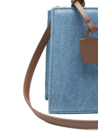 Borsa Shop mini MC2 Saint Barth denim con targhetta logo metallica sul fronte SHBM0002 00009L MC2 ST. BARTH KIDS 