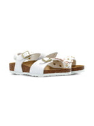 Sandali Rio per bambina Birkenstock Kids bianca con dettaglio applicazione fiore 1029561 WHITE BIRKENSTOCK KIDS 