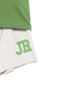 Completo t-shirt e shorts per neonati John Richmond Junior verde e grigio con dettaglio logo RIP26022CJ GREEN WB/B JOHN RICHMOND KIDS 