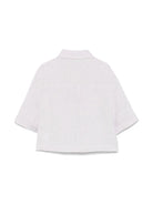 Camicia in lurex per bambina Brunello Cucinello Kids lilla con risvolti BH547S024 C167 BRUNELLO CUCINELLI KIDS 