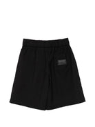 Shorts per bambino John Richmond Junior neri con tappa con logo sul retro RBP26242BE BLACK JOHN RICHMOND KIDS 