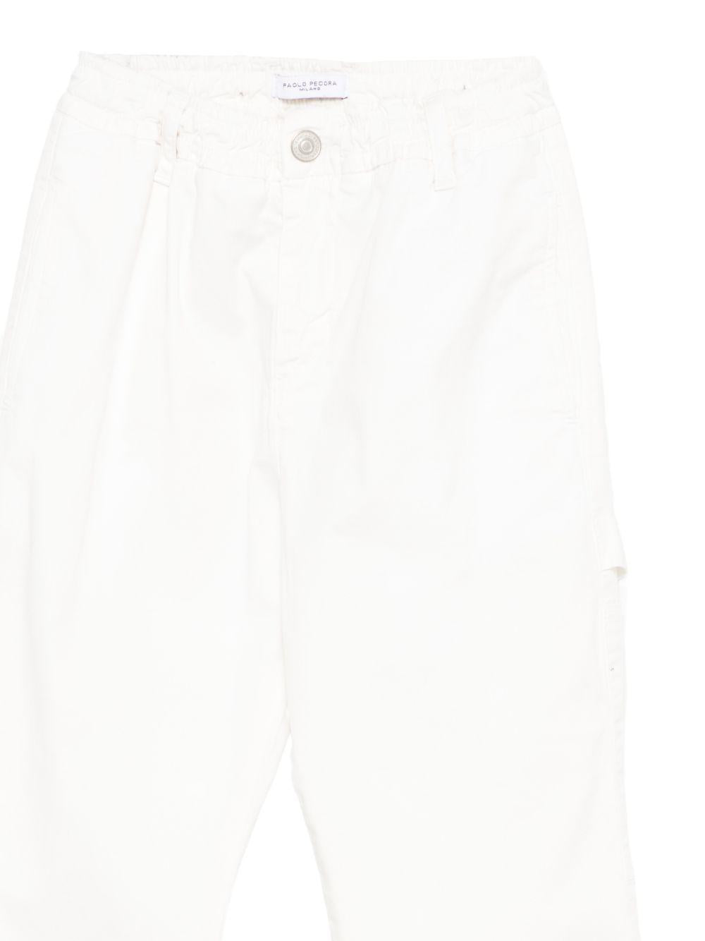 Pantaloni per bambino Paolo Pecora Kids bianco elasticizzati PP4385 GESSO PAOLO PECORA KIDS 