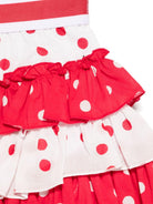 Minigonna per neonata Monnalisa bianco a pois con dettagli con ruches 31E704 5600 9944 MONNALISA KIDS 
