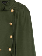 Cappotto a mantella per bambina Balmain Kids verde con collo alto BX2B03 E0169 762OR BALMAIN KIDS 