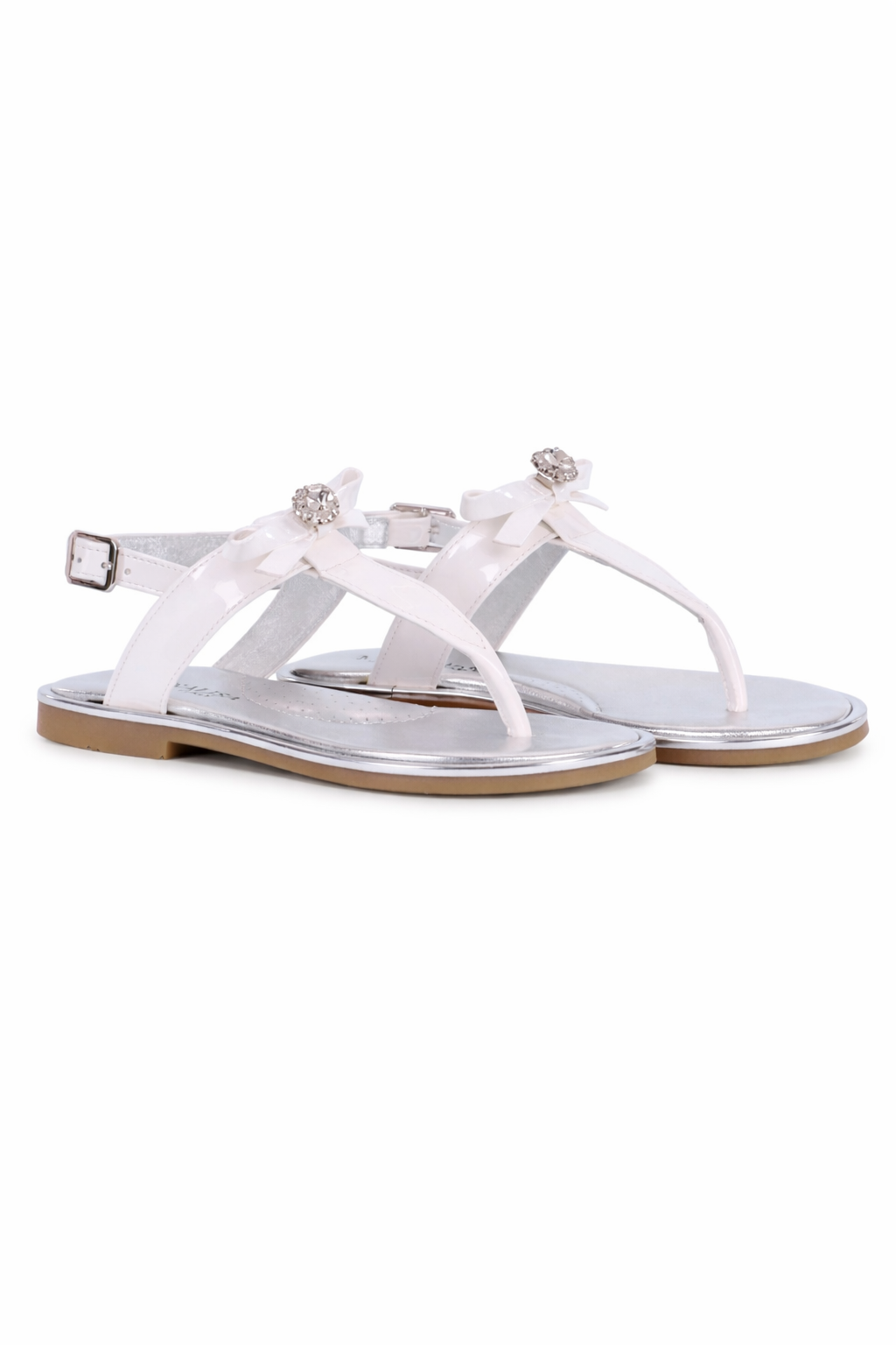 Sandali per bambina Monnalisa bianchi con dettaglio fiocco 87G001 7706 0099 MONNALISA 
