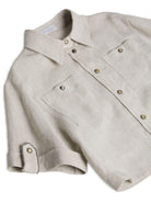 Camicia per bambina Brunello Cucinelli Kids beige con glitter BH547S024 C169 BRUNELLO CUCINELLI KIDS 