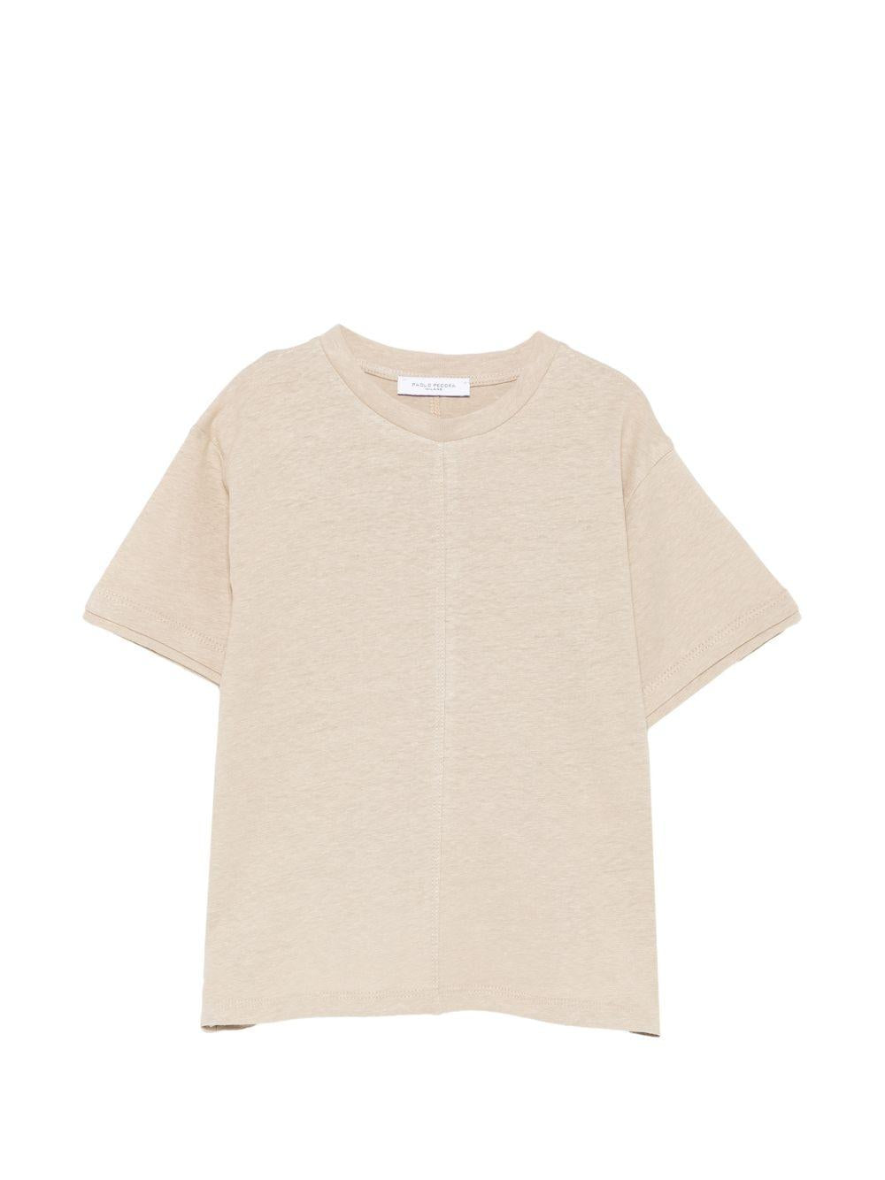 T-shirt per bambino Paolo Pecora Kids beige a girocollo PP4366 BEIGF PAOLO PECORA KIDS 