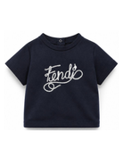 T-shirt per neonati Fendi Kids blu con logo sul davanti BMI283 7AJ F1I11 FENDI KIDS 