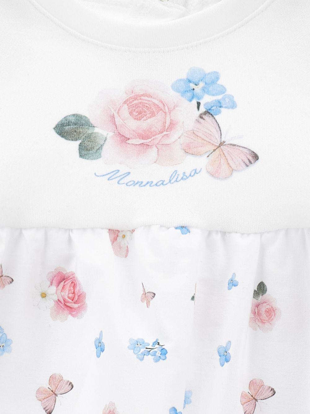 Abito per neonata Monnalisa bianco con stampa a fiori 35G210 7000 0099 MONNALISA KIDS 
