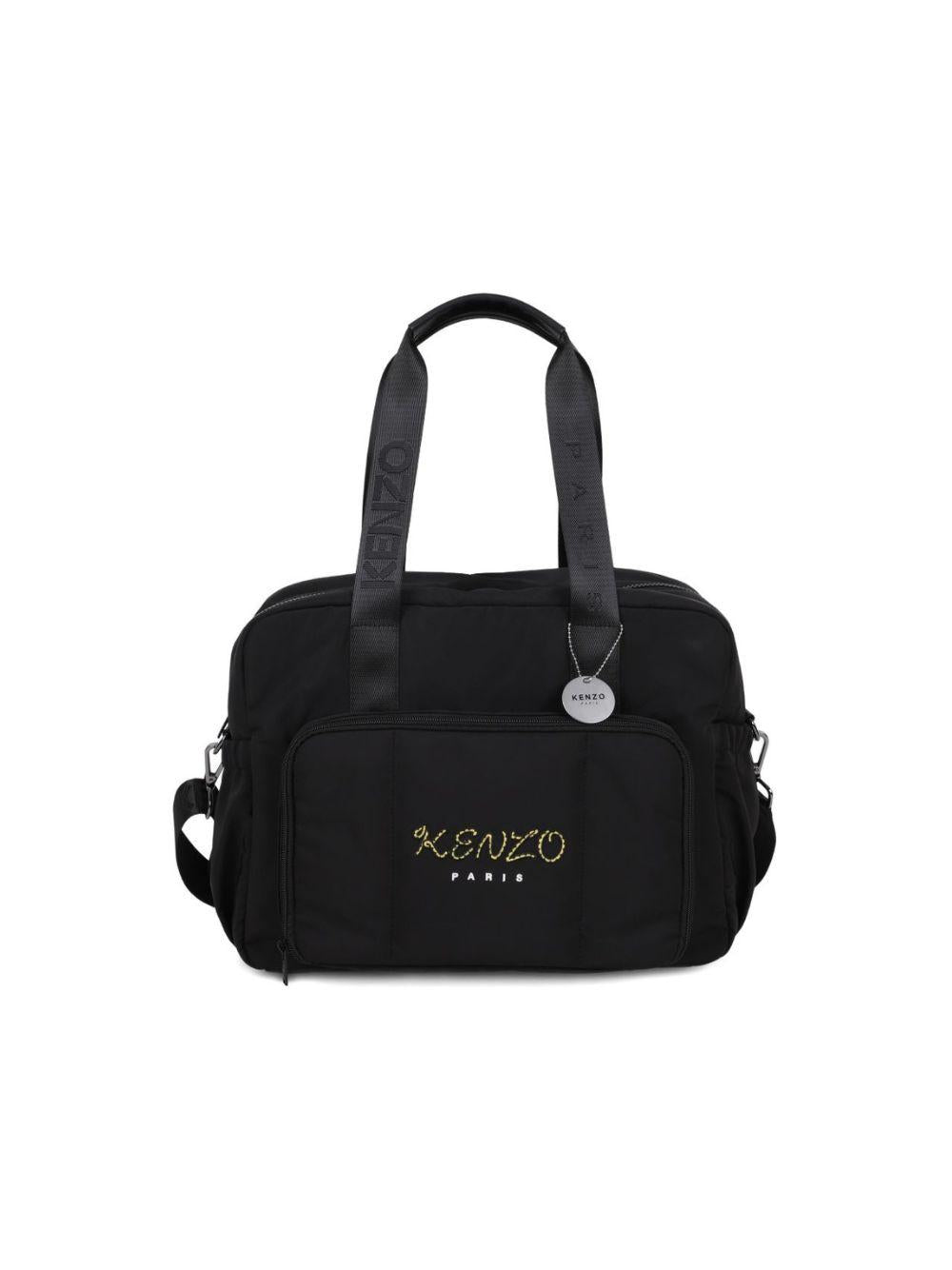 Borsa fasciatoio per neonati Kenzo Kids nera con ricamo K61828 095 KENZO KIDS 