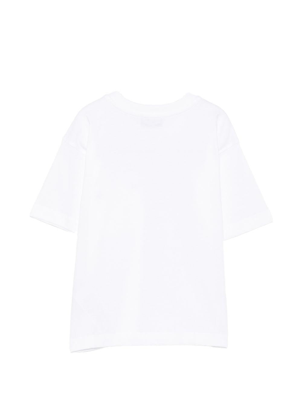 T-shirt per bambino Moschino Kids bianca con taschino sul petto HUM060LAA57 10101 MOSCHINO KIDS 