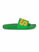 Ciabatte per bambino Stella McCartney Kids verdi con scritta Stella TY0Q26 Z2951 769 STELLA McCARTNEY KIDS 