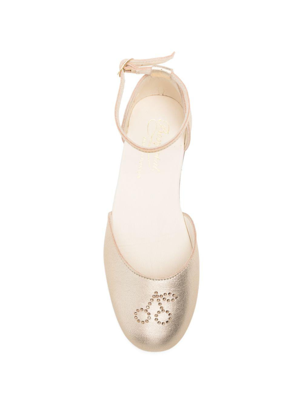 Ballerine per bambina Bonpoint color oro con cinturino alla caviglia S06GSOL00008 032 BONPOINT KIDS 