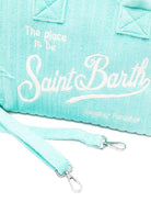 Borsa Colette MC2 Saint Barth azzurra con logo ricamato sul davanti COL0005 00526L MC2 ST. BARTH KIDS 