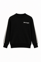 Felpa bambino Palm Angels Kids nero con orlo a coste PBBA012S26FLE005 110 PALM ANGELS KIDS 