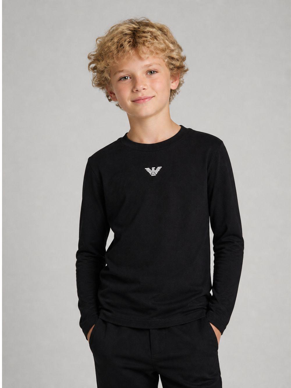 T-shirt a maniche lunghe Emporio Armani Kids bl navy con stampa logo EB000420 AF15013 MB250 EMPORIO ARMANI KIDS 