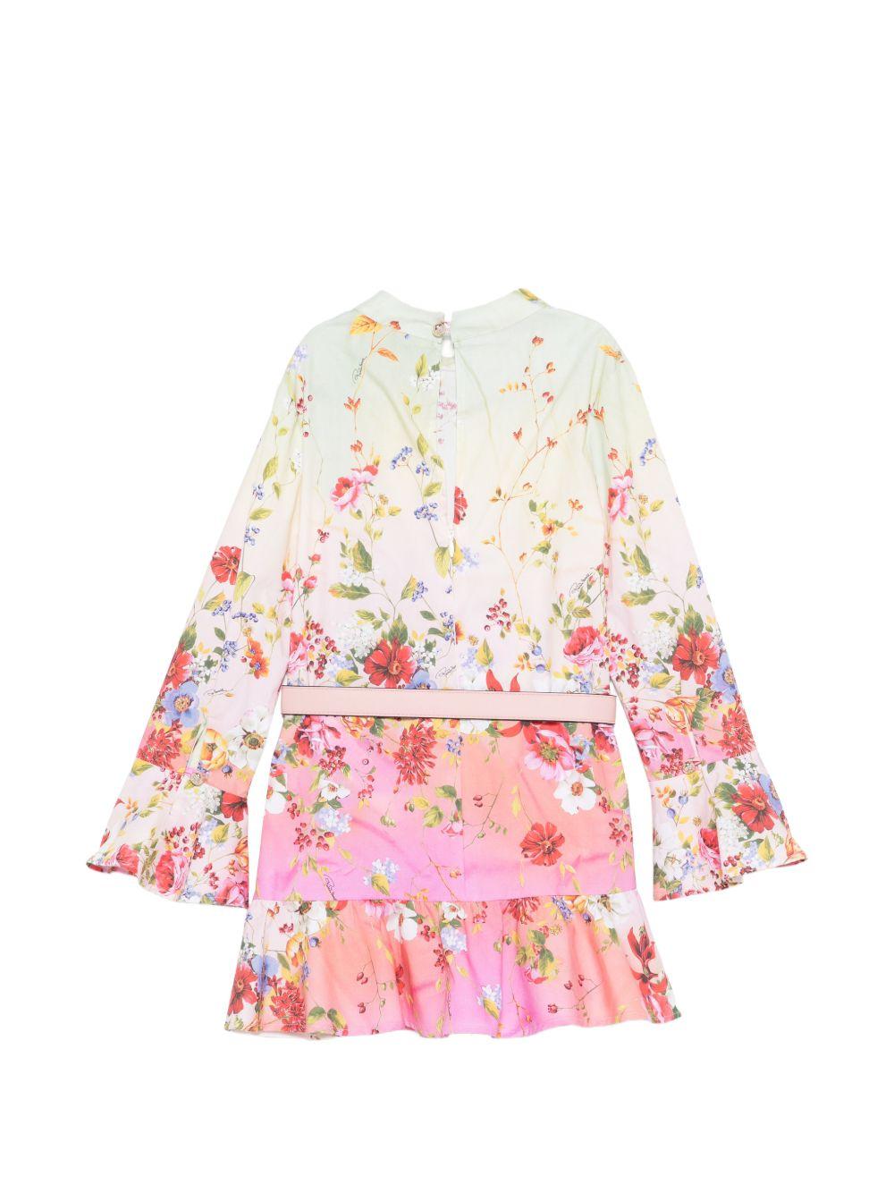 Abito per bambina Roberto Cavalli Kids multicolor con design floreale CGP26115VE MIAMI FL. ROBERTO CAVALLI KIDS 