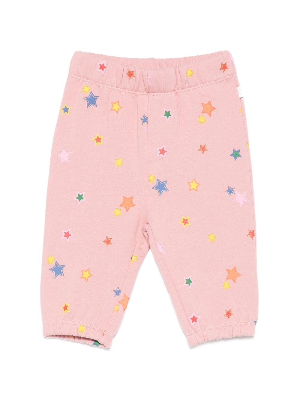 Pantaloni per neonato Stella McCartney Kids rosa con stampa grafica all-over TZ6030 Z4021 507MC STELLA McCARTNEY KIDS 