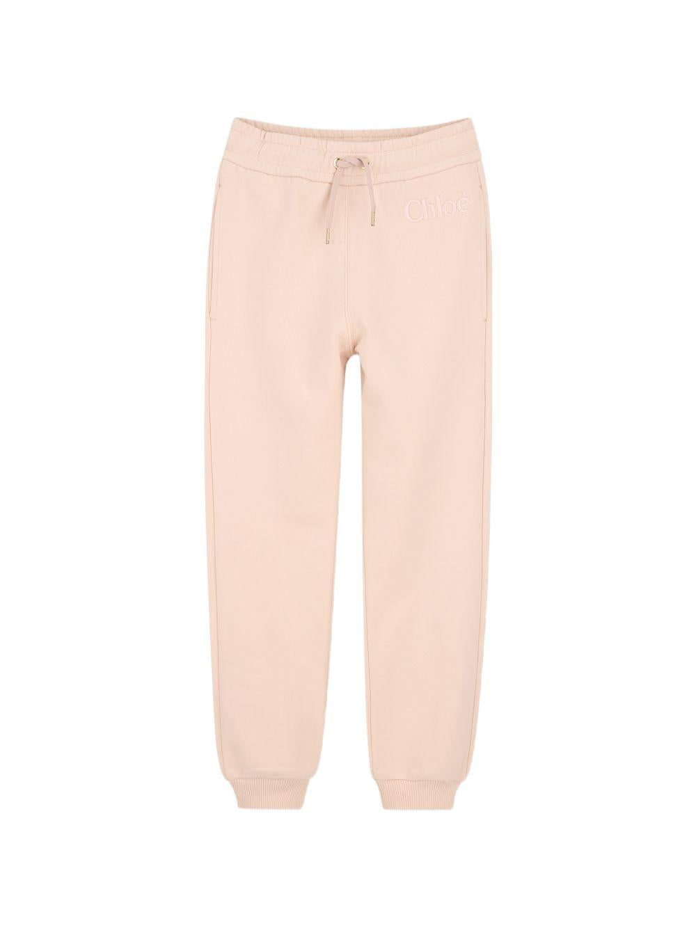 Pantaloni sportivi per bambina Chloé Kids rosa con coulisse e logo C20826 46J CHLOE' KIDS 