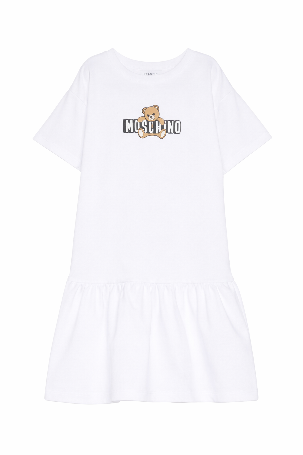 Abito per bambina Moschino Kids bianco con stampa Teddy HDV0HLLCA19 10101 MOSCHINO KIDS 