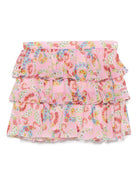 Gonna con stampa floreale per bambina Versace Kids rosa con cerniera 10191141A13297 5PC00 VERSACE KIDS 