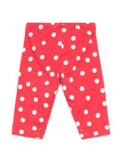 Leggings per neonata Monnalisa rosso a pois in jersey 31E409 5619 4499 MONNALISA KIDS 
