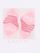 T-shirt per bambina Lanvin Enfant bianca con stampa sneakers rosa N30332 10P LANVIN KIDS 