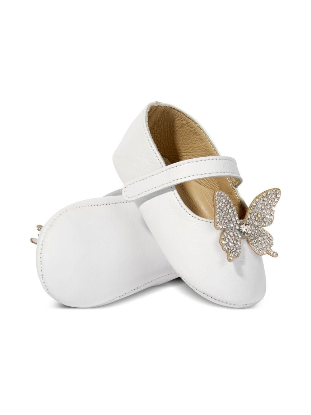Ballerine per neonata BabyWalker bianche con farfalle PB1654 WHITE BABYWALKER KIDS 