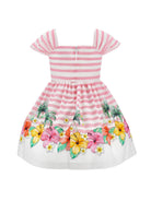 Abito per bambina Monnalisa x Disney rosa con design a righe 11H925 8657 9993 MONNALISA KIDS 