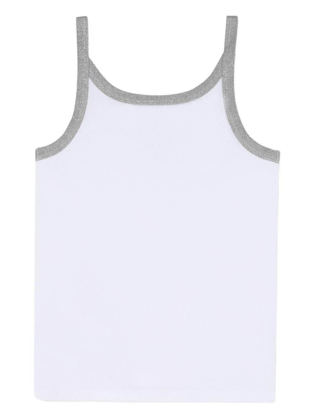 Canotta per bambina Dkny Kids bianca con dettaglio a contrasto D62613 10P DKNY KIDS 