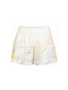 Pantaloncini Amani per donna MC2 Saint Barth bianco con stampa floreale e logo ricamato AMN0001 01889L MC2 ST. BARTH 