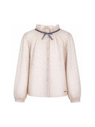 Camicia per bambina Monnalisa Kids beige con motivo a pois 71H305 8138 9132 MONNALISA KIDS 