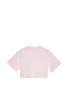T-shirt per bambina Palm Angels Kids rosa con dettaglio logo PGAA004S26JER001 042 PALM ANGELS KIDS 
