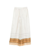 Pantaloni per donna Alysi bianchi con design a righe 116133 P6063 GESSO ALYSI 