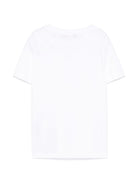 T-shirt con stampa logo per bambina Balmain Kids bianco con bottoni goffrati color oro BW8P71 Z1751 100OR BALMAIN KIDS 