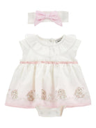 Abito per neonata Monnalisa bianco con stampa coniglietti 35G511 7000 0190 MONNALISA KIDS 