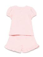 Set di pantaloncini Teddy Bear per neonata Moschino Kids rosa con scollo rotondo MAG01OLBA00 50209 MOSCHINO KIDS 