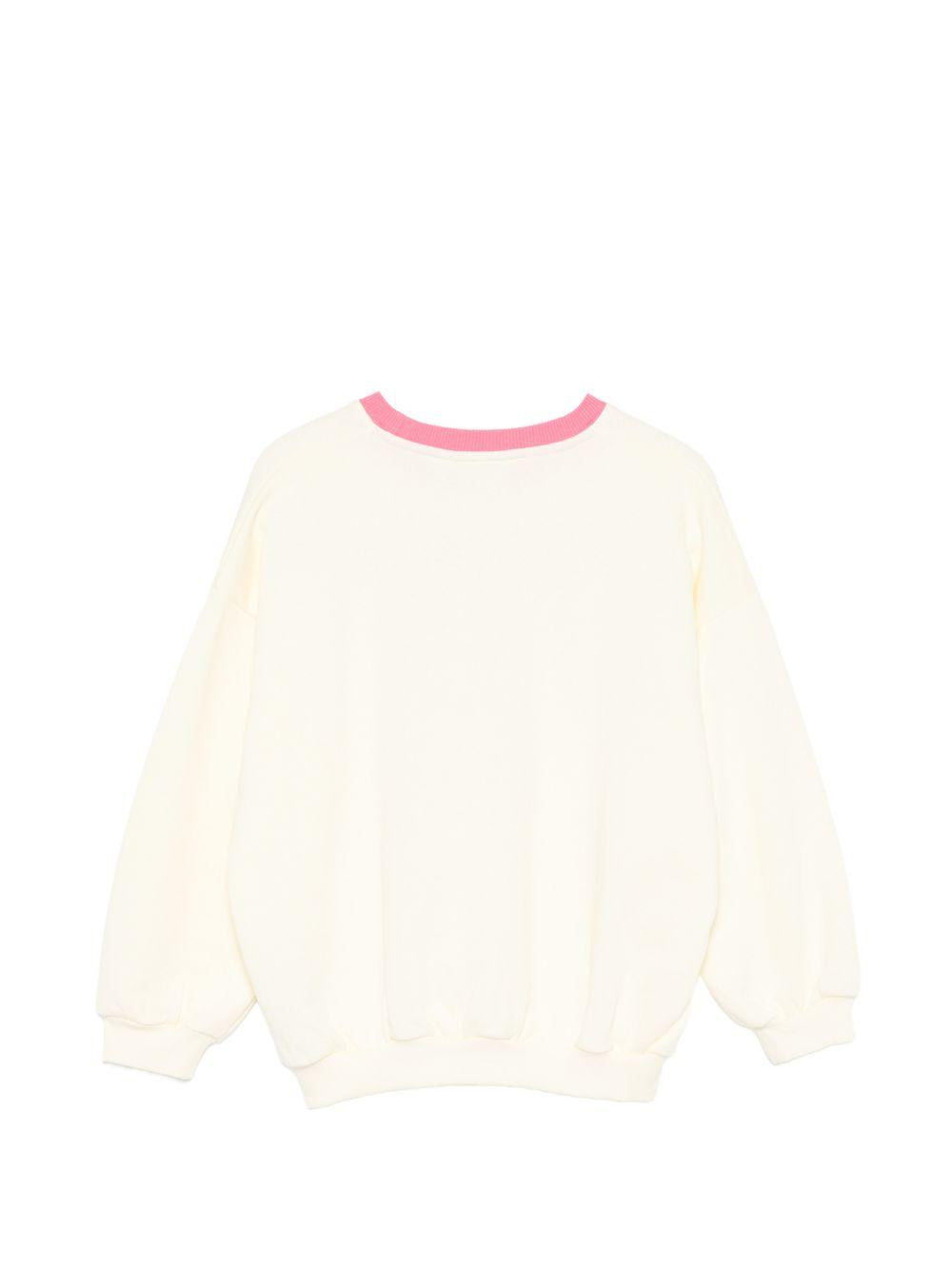 Felpa per bambina Mini Rodini beige con scritta "The inter galactic travel agency" sul davanti 26220168 OFF WHITE MINI RODINI KIDS 