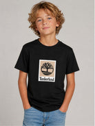 T-shirt per bambino Timberland Kids nera con stampa grafica T60969 09B TIMBERLAND KIDS 